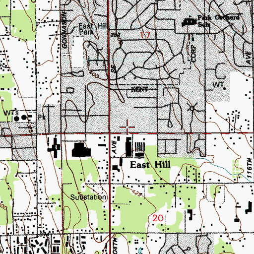 Topographic Map of Kent Post Office, WA