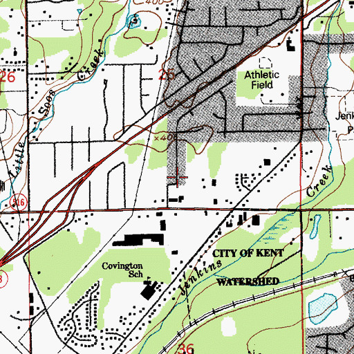 Topographic Map of Covington Branch Post Office, WA