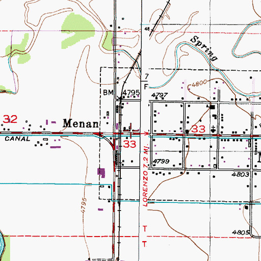 Topographic Map of Menan Post Office, ID