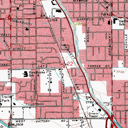 Topographic Map of Overland Post Office, ID