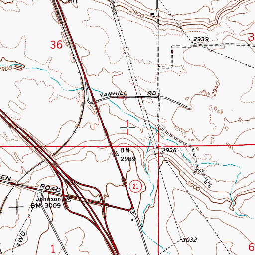 Topographic Map of Oregon Trail Post Office, ID