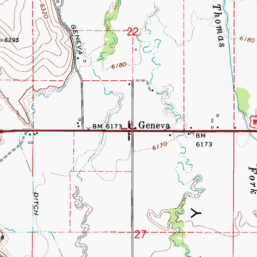 Topographic Map of Geneva Post Office, ID