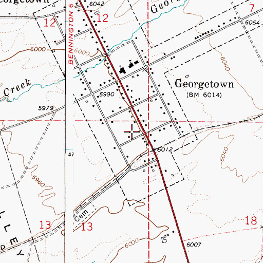 Topographic Map of Georgetown Post Office, ID