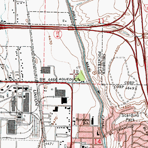 Topographic Map of Gateway Station Post Office, ID