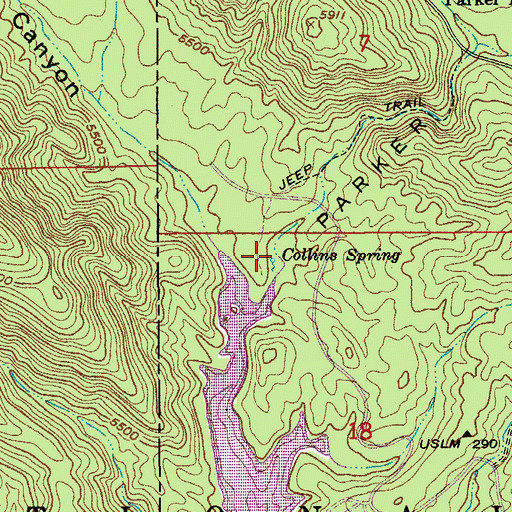 Topographic Map of Collins Spring, AZ