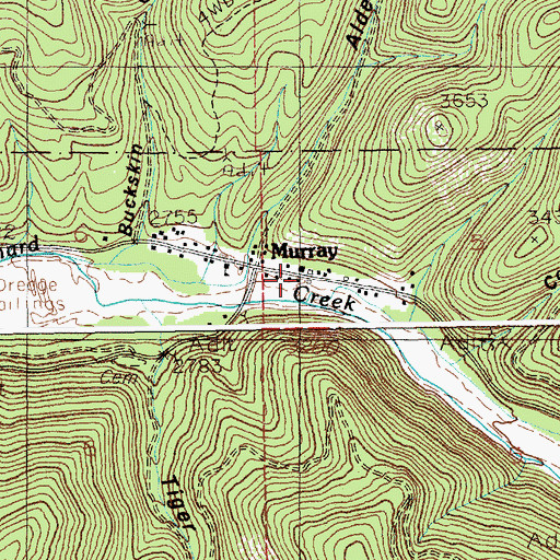 Topographic Map of Murray Post Office, ID