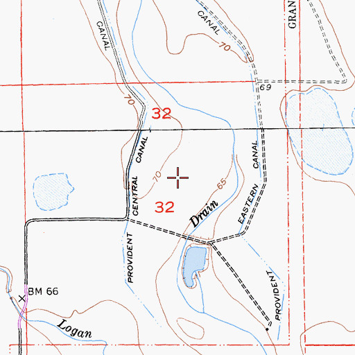 Topographic Map of Willow Creek-Lurline Wildlife Management Area, CA