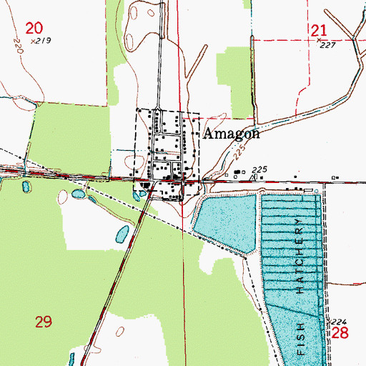 Topographic Map of Amagon Post Office, AR