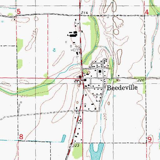 Topographic Map of Beedeville Post Office, AR
