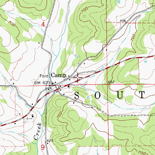 Topographic Map of Camp Post Office, AR