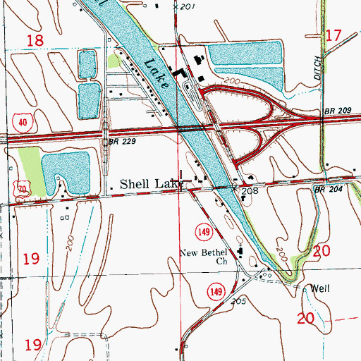 Topographic Map of Heth Post Office, AR