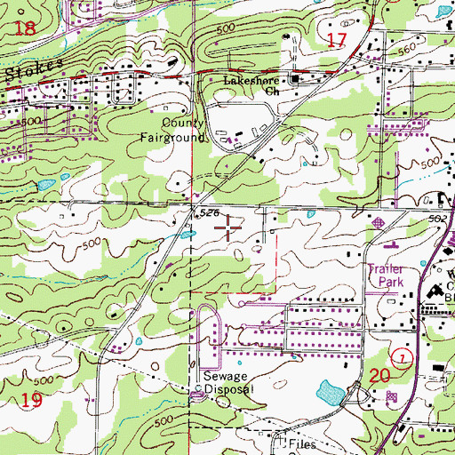 Topographic Map of Hot Springs National Park Post Office, AR