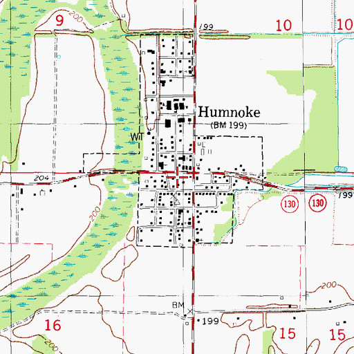 Topographic Map of Humnoke Post Office, AR