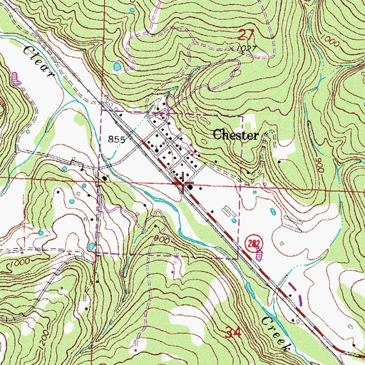 Topographic Map of Chester Post Office, AR