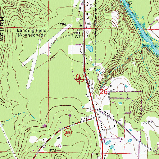Topographic Map of Clinton Post Office, AR