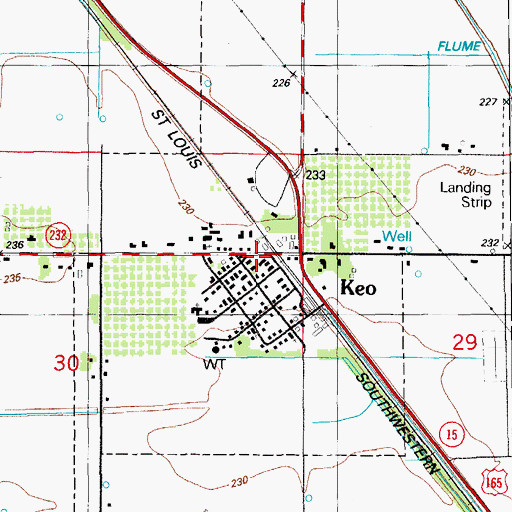 Topographic Map of Keo Post Office, AR