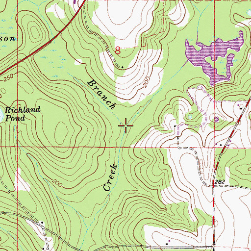 Topographic Map of Bay Branch, FL
