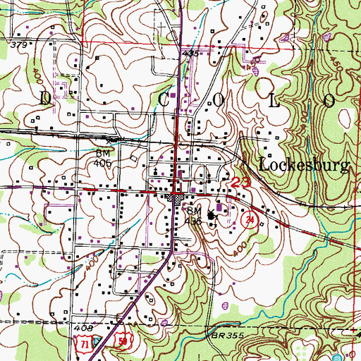 Topographic Map of Lockesburg Post Office, AR