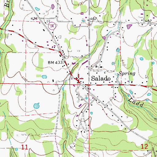 Topographic Map of Salado Post Office, AR