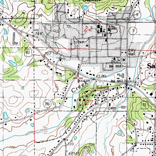 Topographic Map of Salem Post Office, AR