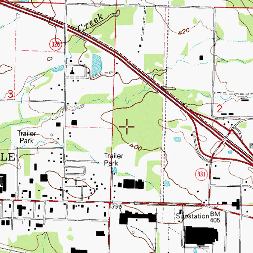 Topographic Map of North Post Office, AR