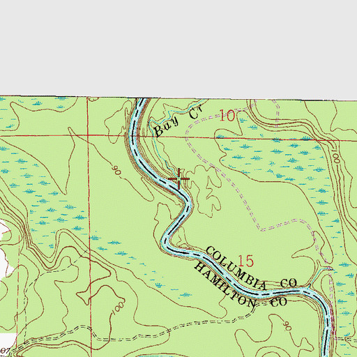 Topographic Map of Bay Creek, FL