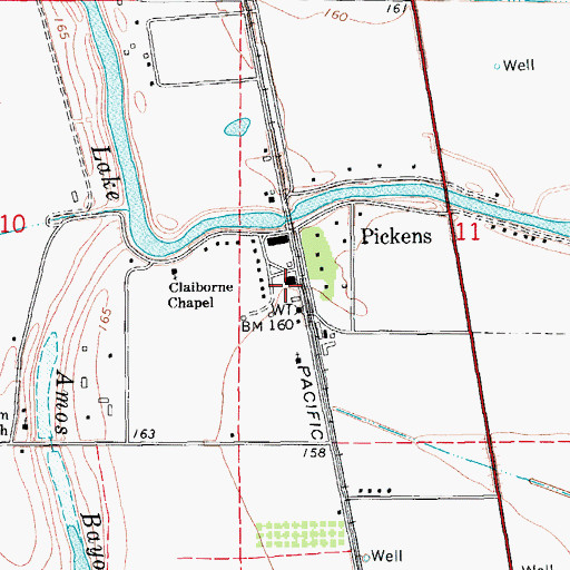 Topographic Map of Pickens Post Office, AR