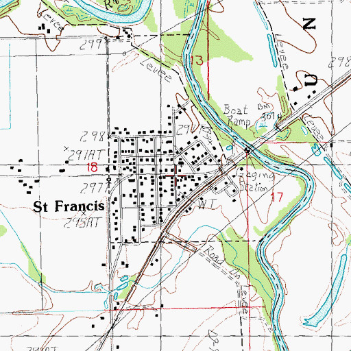 Topographic Map of Saint Francis Post Office, AR