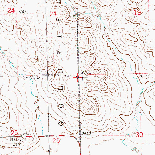 Topographic Map of Haley Catholic Cemetery, ND