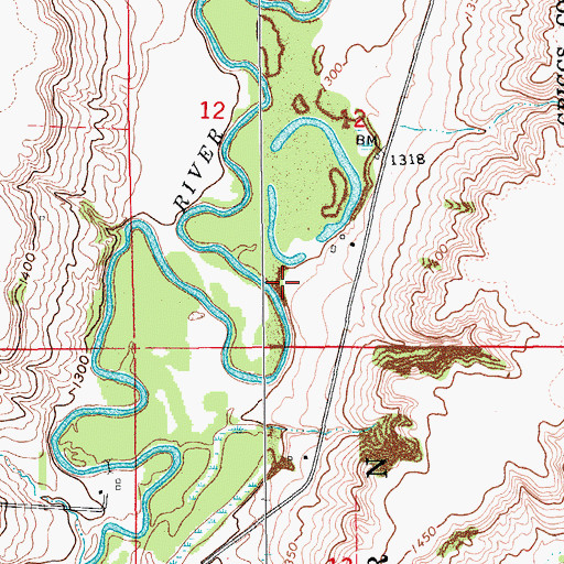 Topographic Map of Opheim Cemetery, ND