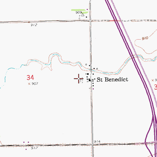 Topographic Map of Saint Benedict Cemetery, ND