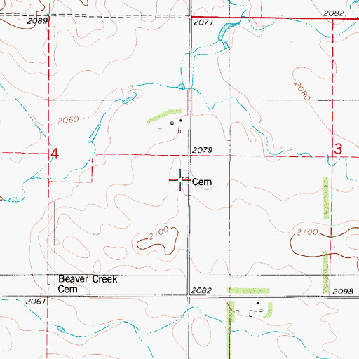 Topographic Map of Neudorf Cemetery, ND