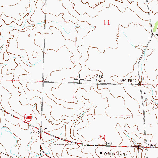 Topographic Map of Immanuel Lutheran Cemetery, ND