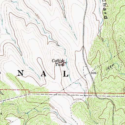 Topographic Map of Collins Tank, AZ