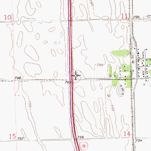 Topographic Map of Bowesmont Cemetery, ND