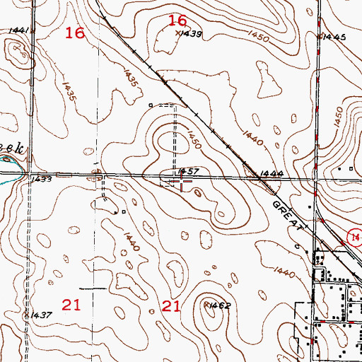 Topographic Map of West Melankton Cemetery, ND