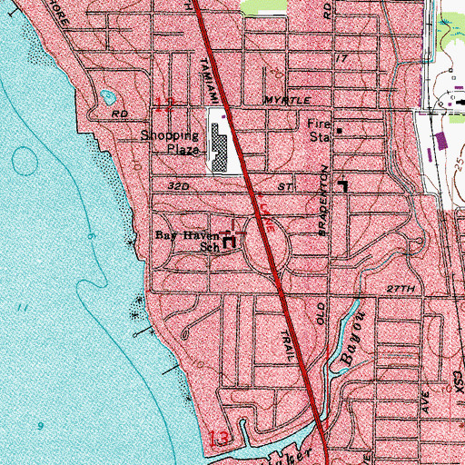 Topographic Map of Bay Haven School of Basics Plus, FL