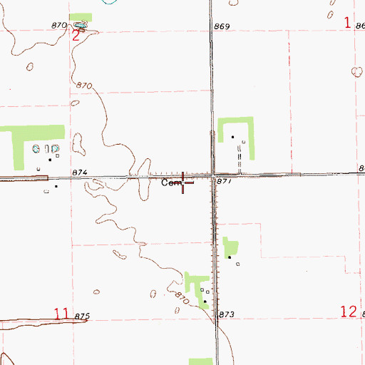 Topographic Map of Lodema Cemetery, ND
