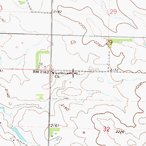 Topographic Map of Churchtown Lutheran Cemetery, ND