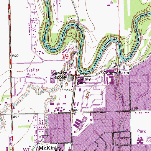 Topographic Map of Cass County Cemetery Number 3, ND