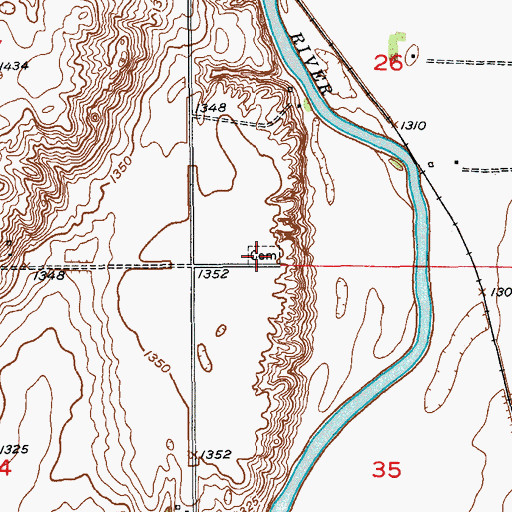Topographic Map of Holy Rosary Catholic Cemetery, ND