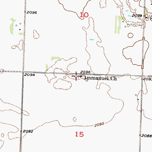 Topographic Map of Immanuel Lutheran Cemetery, ND