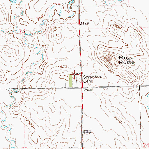 Topographic Map of Sacred Heart Cemetery, ND