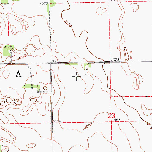 Topographic Map of Sundale Colony Cemetery, ND