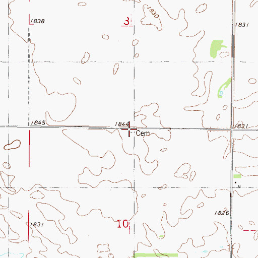 Topographic Map of Chestina Cemetery, ND