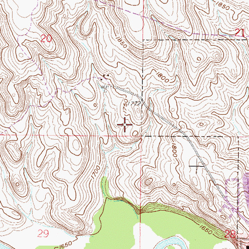 Topographic Map of Saint Josephs Cemetery, ND