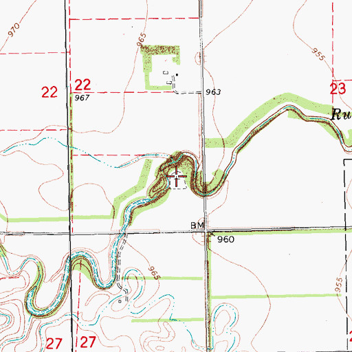 Topographic Map of Amenia Cemetery, ND