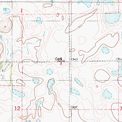 Topographic Map of Evangelical Association Cemetery, ND