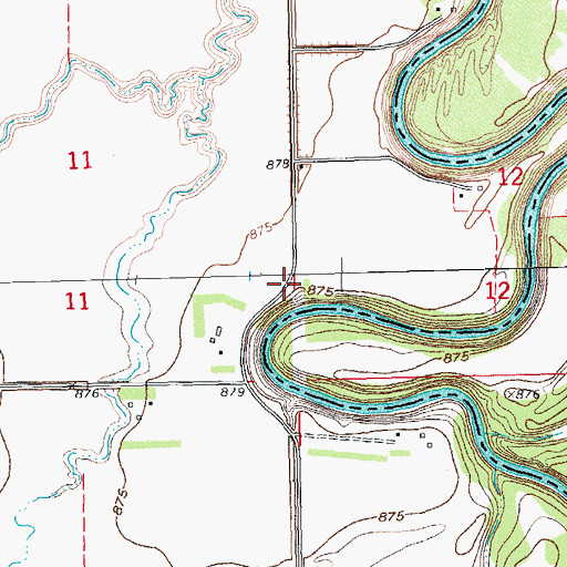 Topographic Map of Nora South Pioneer Cemetery, ND