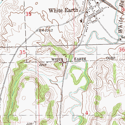 Topographic Map of Saint Francis Catholic Cemetery, ND